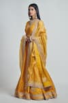 Shop_Sheetal Batra_Yellow Lehenga And Blouse Raw  Dupatta Tissue Razaana Bridal Set _at_Aza_Fashions