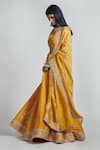 Sheetal Batra_Yellow Lehenga And Blouse Raw  Dupatta Tissue Razaana Bridal Set _Online_at_Aza_Fashions