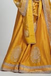 Shop_Sheetal Batra_Yellow Lehenga And Blouse Raw  Dupatta Tissue Razaana Bridal Set _Online_at_Aza_Fashions