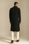 Shop Dhruv Vaish Black Silk Sherwani Set at Aza Fashions Shop_Dhruv Vaish_Black Silk Sherwani Set _at_Aza_Fashions
