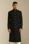Buy Dhruv Vaish Black Silk Sherwani Set Online at Aza Fashions Buy_Dhruv Vaish_Black Silk Sherwani Set _Online_at_Aza_Fashions