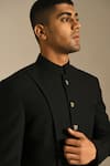 Shop Dhruv Vaish Black Silk Sherwani Set Online at Aza Fashions Shop_Dhruv Vaish_Black Silk Sherwani Set _Online_at_Aza_Fashions