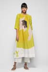 Buy_Payal Khandwala_Green Printed Linen Tunic_at_Aza_Fashions