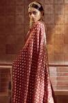 Buy_Tarun Tahiliani_Maroon Anarkali-spun Silk Tussar, Churidar-stretch, Spun Embroidered Set _Online_at_Aza_Fashions
