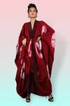 Buy_Urban Pataka_Maroon Crepe Shibori Kaftan _at_Aza_Fashions