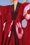 Urban Pataka_Maroon Crepe Shibori Kaftan _Online_at_Aza_Fashions