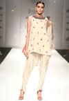 Buy_Nikasha_Ivory Embroidered Kurta With Overlap Dhoti Pants _at_Aza_Fashions