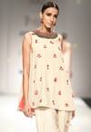 Shop_Nikasha_Ivory Embroidered Kurta With Overlap Dhoti Pants_at_Aza_Fashions