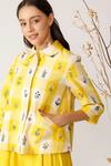 Shop Payal Pratap Yellow Cotton Linen Peter Pan Embroidered Shirt Online at Aza Fashions Shop_Payal Pratap_Yellow Cotton Linen Peter Pan Embroidered Shirt _Online_at_Aza_Fashions