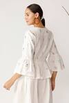 Shop_Payal Pratap_White Handloom Cotton Linen Peplum Top _at_Aza_Fashions