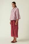 Payal Pratap_Pink Linen Grevillea Peplum Jacket_Online_at_Aza_Fashions