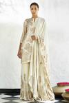 Buy_Nakul Sen_Off White Chiffon Round Embroidered Kurta Sharara Set  _at_Aza_Fashions