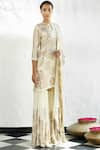 Nakul Sen_Off White Chiffon Round Embroidered Kurta Sharara Set  _Online_at_Aza_Fashions