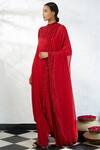 Nakul Sen_Red Chiffon Embellished Anarkali Set_Online_at_Aza_Fashions