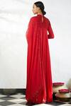 Shop_Nakul Sen_Red Chiffon Embellished Anarkali Set_at_Aza_Fashions