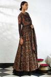 Nakul Sen_Brown Chiffon Embroidered Kurta Lehenga Set_Online_at_Aza_Fashions