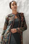 Buy_Nakul Sen_Green Organza Embroidered Jacket Lehenga Set_Online_at_Aza_Fashions