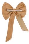 Shop_Hair Drama CO_Beige Crystals Embellished Hair Bow Alligator Clip_Online_at_Aza_Fashions