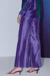 FEBO6_Purple Silk Plain Boot Cut Trouser  _Online_at_Aza_Fashions