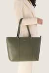 Tan & Loom_Green Textured Tote Bag _at_Aza_Fashions