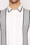 Shop_Lacquer Embassy_White Cotton Piping Striped Print Designer Shirt 