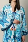 Limerick By Abirr N' Nanki_Multi Color Crepe Embroidery Collared Valentia Long Printed Jacket _at_Aza_Fashions