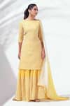 Buy_Suruchi Parakh_Yellow Georgette Embroidered Kurta Set _at_Aza_Fashions