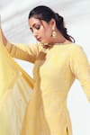 Buy_Suruchi Parakh_Yellow Georgette Embroidered Kurta Set _Online_at_Aza_Fashions