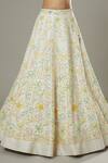 I Am Design_Ivory Raw , Organza French Vanilla Embroidered Bridal Lehenga Set _at_Aza_Fashions
