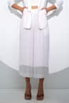 Pocketful Of Cherrie_White Crepe Plain Jacket Shawl Collar And Cropped Culottes Set _Online_at_Aza_Fashions