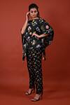 Buy_Rimi Nayak_Black Modal, Satin Square Neck Assorted Floral Print Kaftan Top _Online_at_Aza_Fashions