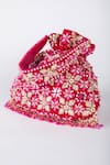 EENA_Magenta Ziva Gota Embellished Potli Bag _Online_at_Aza_Fashions