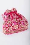 EENA_Magenta Ziva Gota Embellished Potli Bag _at_Aza_Fashions