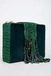 Eena_Green Erisha Embroidered Box Clutch _at_Aza_Fashions