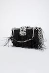 Buy_EENA_Black Kiraz Feather Embellished Clutch_Online_at_Aza_Fashions