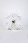 Buy_Eena_White Alani Embellished Circular Clutch _Online_at_Aza_Fashions