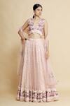 Buy_Bhairavi Jaikishan_Pink Net Embroidered Bridal Lehenga Set _Online_at_Aza_Fashions