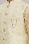 Arihant Rai Sinha_Green Banarasi Silk Bundi And Kurta Set_at_Aza_Fashions