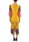 Shop_Soup by Sougat Paul_Yellow Pink And Grey Geometric Bird Printed Dress For Women_at_Aza_Fashions