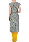 Shop_Soup by Sougat Paul_Grey Light Bird Printed Tunic With Yellow Dhoti Skirt For Women_at_Aza_Fashions
