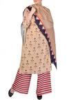 Buy_Soup by Sougat Paul_Beige Chanderi Round Kurta And Pant Set  _Online_at_Aza_Fashions