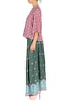 Soup By Sougat Paul_Green Crepe Aztec Boat Neck Printed Skirt Set _Online_at_Aza_Fashions