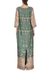 Shop_Soup by Sougat Paul_Green Moss And Beige Bird Printed Maxi Dress  _at_Aza_Fashions