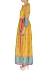 Soup by Sougat Paul_Yellow And Blue Bird Print Maxi Dress For Women_Online_at_Aza_Fashions