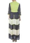 Shop_Soup by Sougat Paul_Grey Charcoal White And Lime Green Printed Maxi Dress For Women_at_Aza_Fashions