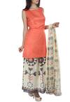 Buy_Soup by Sougat Paul_White Peach And Motif Printed Dress With Dupatta For Women_Online_at_Aza_Fashions