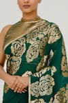 Buy_Nakul Sen_Green Chiffon Embroidered Saree With Blouse _Online_at_Aza_Fashions