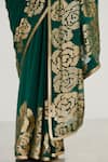 Shop_Nakul Sen_Green Chiffon Embroidered Saree With Blouse _Online_at_Aza_Fashions