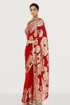 Buy_Nakul Sen_Red Chiffon Embroidered Saree With Blouse _Online_at_Aza_Fashions