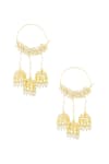 Buy_Just Shradhas_Gold Plated Pearls Embellished Hoop Earrings _at_Aza_Fashions